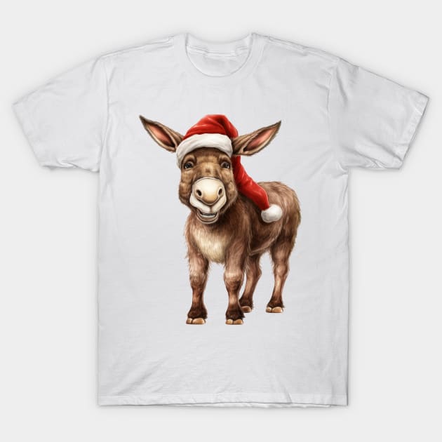 Vintage Christmas Donkey T-Shirt by Chromatic Fusion Studio